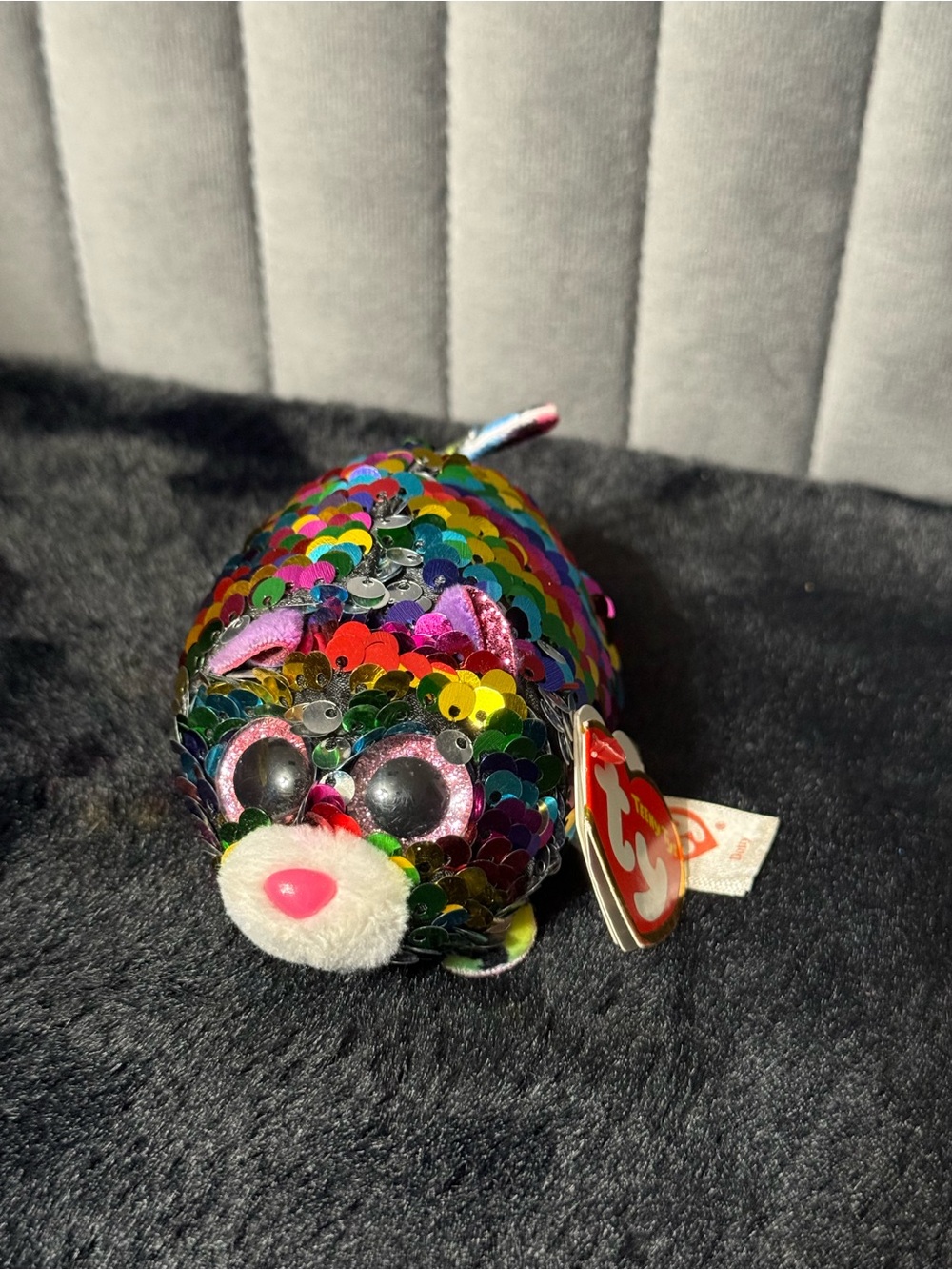 💖4/$25- Ty Teeny Tys Dotty Leopard Rainbow Flip Sequin Plush Glitter Eyes 2019